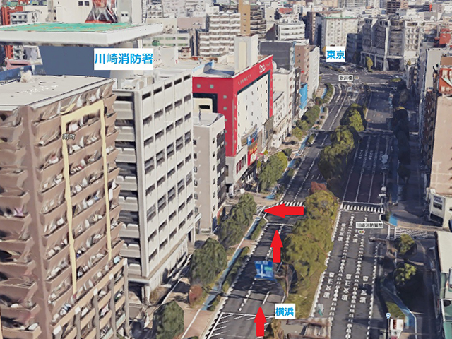 お車で横浜方面からお越しの場合